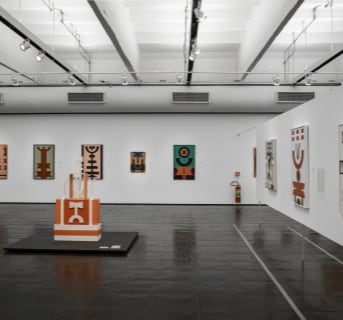 wide view of gallery space